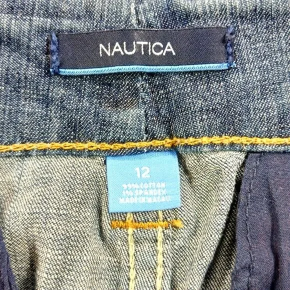 Nautica Stretch Denim Capri. Trouser Style with Cuff Hem. Woman's 12. Blue...... - Picture 3 of 8